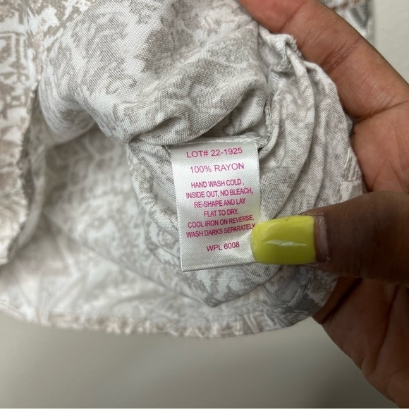 Panhandle Women Top Medium Peasant Boho Cottage Southwestern Scoop Neck Tan - Picture 2 of 11